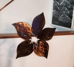 Flower Wall Decor Garden Art Indoor Outdoor Patio metal art home decor floral - Picture 1 of 3