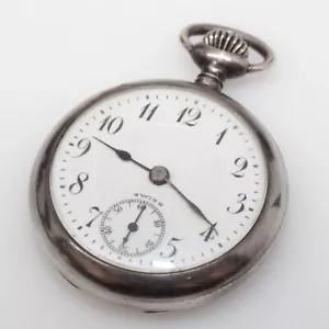 Vintage Aegler Rebberg W. Co. Sterling Silver 7-Jewels Pocket Watch - Picture 1 of 6