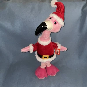 NUOVO VINTAGE peluche animato ROSA FENICOTTERO Babbo Natale vestito 20” Florida 104 magazzino LEGGI - Foto 1 di 15