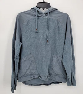 REI Coop Hoodie Womens Medum Blue Pockets Hem Organic Cotton Pullover Outdoor - Picture 1 of 8