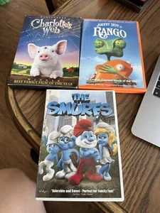 Smurfs, Charlotte's Web, Rango - Kids Movie bundle dvd lot C - Picture 1 of 3