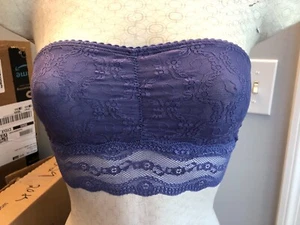 NWT Wacoal b. tempt'd Pullover Lace Kiss Bandeau #916182 Blue $22 SMALL 32 - Picture 1 of 4