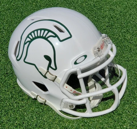 MICHIGAN STATE SPARTANS 2022 SPEED FOOTBALL MINI HELMET +VISOR BIG LOGO vs MICH Cover
