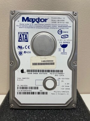 Maxtor 160GB 7200 RPM SATA 3.5" HDD (Model 6B160M0) - Tested/working - Image 1 of 4