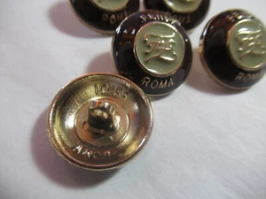 FENDI 2  metal ENAMEL  buttons  BROWN, sage BEIGE  tone 23mm   THIS IS FOR 2 - Picture 1 of 3