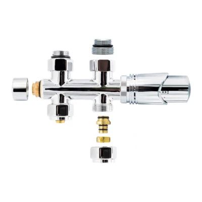 Anschlussgarnitur Mittelanschluss Multiblock Durchgang Chrom 1/2" PEX 16x2mm - Bild 1 von 4