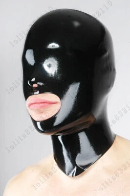568 Latex Rubber Gummi Mask Hood customized catsuit costume mouth nose hole .4mm - Image 1 of 4