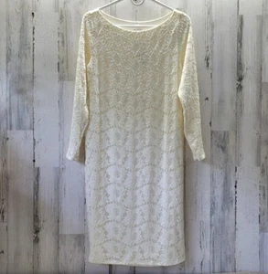 Lace Maternity Dress Shift Party Holiday Cream White Med NWT Ingrid & Isabel - Picture 1 of 12