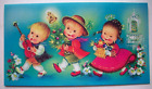 Parade of Children UNUSED vintage Christmas Greeting card *EE16
