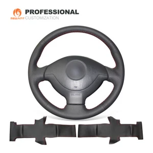MEWANT Black Genuine Leather Car Steering Wheel Cover for Suzuki Jimny 2005-2014 - Bild 1 von 10