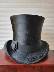 Castor antiguo sombrero de copa Dunlap & Co. castor de gran forma - Imagen 1 de 12