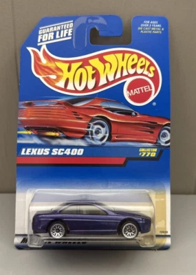 Hot Wheels Mainline/Collector #770 Lexus SC400 1997 púrpura con radios de encaje cromado Foto 1 de 4