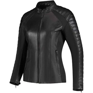Ladies Motorcycle Leather Jacket 44 - Rusty Stitches Donna - Black - Picture 1 of 3