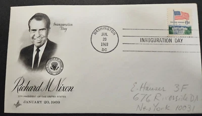 United States Sc 1338, Nixon Inauguration Day Jan 20 1969 Envelope (XG)** - Image 1 of 2