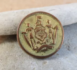 Antik/Vintage Gold Metall Schaft Knopf Militär Krieger Herren Wappen 20 mm #117 - Bild 1 von 7
