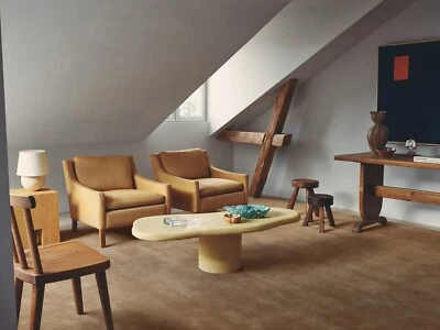 Solid Brown Wool Tufted Rug Handcrafted Durable Modern Minimalist Decor - Image 1 of 3