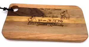 Handmade Wood Charcuterie Board Cutting Board 12 1/2X6 3/4 LASER ENGRAVED - Picture 1 of 9