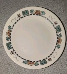 Corelle Sunblossom Bread/ Dessert Plates 6.75" -  Sunflowers Seeds Bees  - Picture 1 of 5