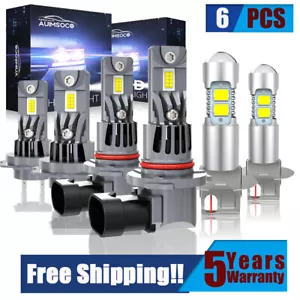 9005 H7 H3 Combo 6Pcs LED Headlight Kit For Lexus ES330 2004 High Low Fog Light - Picture 1 of 22