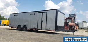 8 x 28 race ready blackout enclosed finsihed carhauler trailer cargo car hauler - Picture 1 of 12
