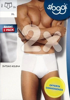 6 PEZZI SLIP UOMO SLOGGI BASIC MAXI CON APERTURA FRONTALE COTONE ELASTICIZZATO - Immagine 1 di 4