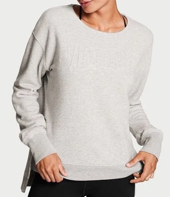 Victoria's Secret DEPORTE Terry Francés Sudadera Alta-Baja Top Gris Talla Grande Usada en Excelente Condición Foto 1 de 4