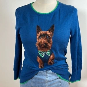 Suéter Land's End para mujer Harbor azul Dapper perro cuello redondo talla extra pequeño - Imagen 1 de 14