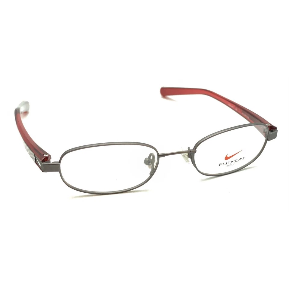 Nike NOVO Flexon 4671 069 armação de óculos oval cinza vermelho 47-18 130 homens mulheres - Imagem 1 de 4