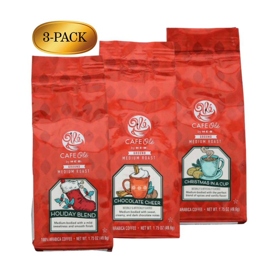 Café Olé Holiday Coffee Variety Pack 试用尺寸 (3 包) | 季节性取样器 — 第 1/1 张图片