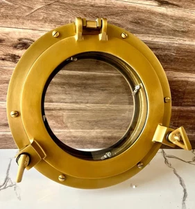 Brass Antique Finish 12 Inche Canal Boat Porthole Aluminium Window Ship Porthole - Picture 1 of 12