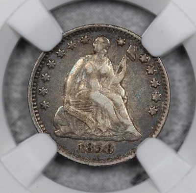 1858 Liberty Seated Half Dime NGC VF30 Inverted Date! #EU8R - Image 1 of 4