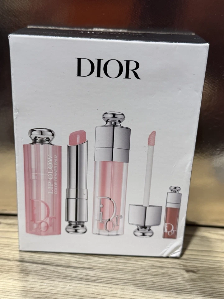 DIOR ADDICT 3-PIECE SET (001 Pink) Lip Glow Lip Maximizer & Mini LIP ESSENTIALS