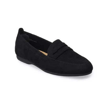 Mocasines planos sin cordones Sonoma Saigee de gamuza negros para mujer talla 10 nuevos en caja Foto 1 de 4