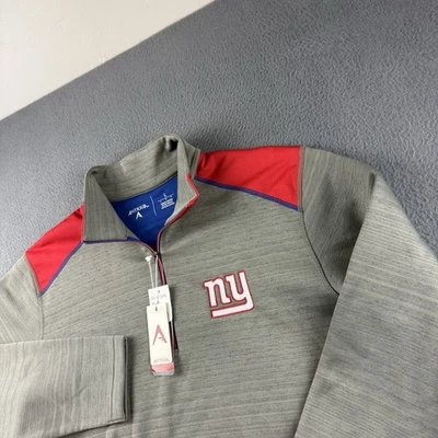 New York Giants Pullover Men's L Gray 1/4 Zip Fleece NFL Football Antigua NEW - Image 1 of 4