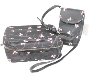 Kate Spade Dawn Dusk Buds Ditsy Reise Kosmetik Etui Tasche Handy Umhängetasche 2er Set - Bild 1 von 5