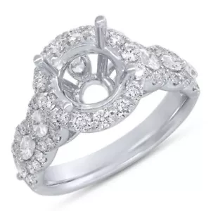 18K White Gold Diamond Semi Mount Ring Setting Marquise Cut 1.33 CT Natural - Picture 1 of 4
