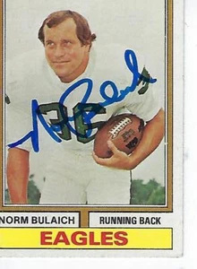 NORM BULAICH SIGNED 1974 TOPPS #405 - PHILADELPHIA EAGLES - Picture 1 of 1