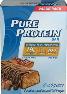 Pure Protein,Gluten Free, Snack Bars, Chocolate Salted Caramel, 50g/1.8oz., 6ct