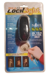 HTF BEAMii LOCK LIGHT BLACK Touch Activated Energy Saving Paintable NEW PACKAGE - Picture 1 of 3