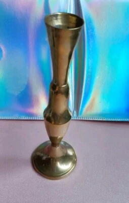Messing Vase Blumenvase Rosenvase schmal dünn Vintage Rarität Messingvase 🏺 - Bild 1 von 4
