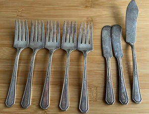 VTG Flatware WM Roger’s And Son AA, Mayfair Mar 13.23 Lot 8,  5Forks, 3 SmKnives - Picture 1 of 17