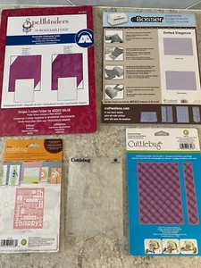 Lote de 5 CARPETAS DE GRABACIÓN EN RELIEVE Spellbinders EG-001 eBosser y Cricut Cuttlebug - Imagen 1 de 9