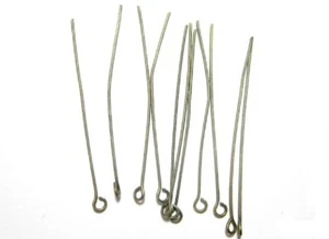 100 Kettelstifte versilbert 50 x 0,7 mm Nietstift Schmuckdesign - Bild 1 von 1