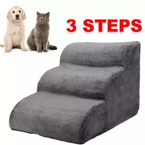 3 peldaños escalones para perros escalera mascota gato cachorros rampa para sofá cama alta - Imagen 1 de 8