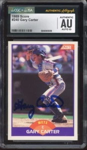 1989 Score Gary Carter #240 JSA CGC Cert Auto Autographed Signed GEM 10 Mets - Picture 1 of 1