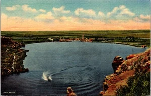 Lea Lake Bottomless Lakes State Park Roswell New Mexico Linen Postcard - Picture 1 of 2