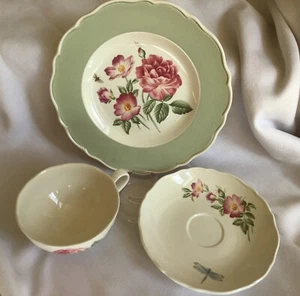 Wedgwood Martha Stewart Martha's Garden Rose Akzent Teller Tasse und Untertasse EUC - Bild 1 von 9