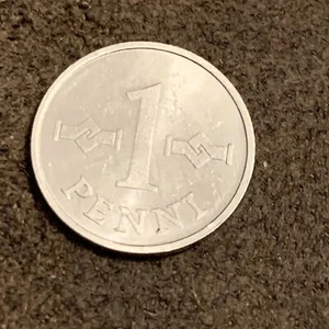 1976 Finland 🇫🇮 1 One Penni Coin Aluminum KM#44a FREE SHIPPING 🚢 - Picture 1 of 2