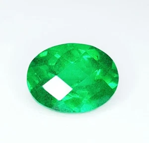 Gemas sueltas transparentes ovaladas certificadas esmeralda verde natural 10 quilates WA49 - Imagen 1 de 9