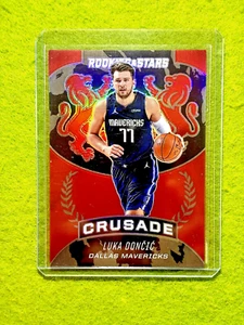 Luka Doncic RED PRIZM #/149 CRUSADE SP CARD Jersey #77 MAVS 2020 Rookies & Stars - Picture 1 of 24
